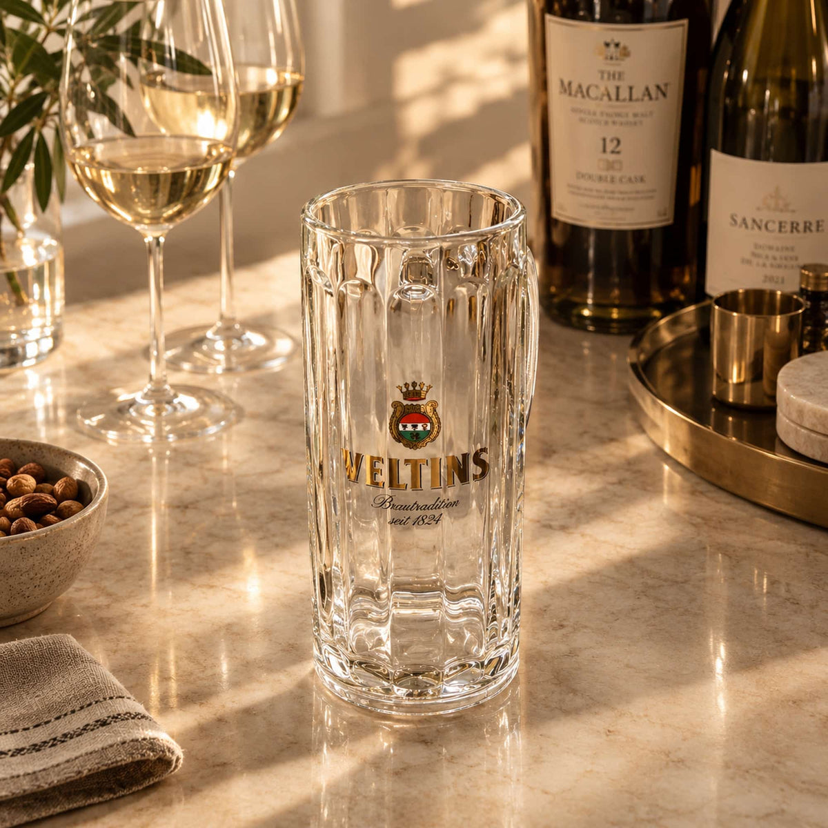 Veltins Faceted Glass Beer Stein Main image
