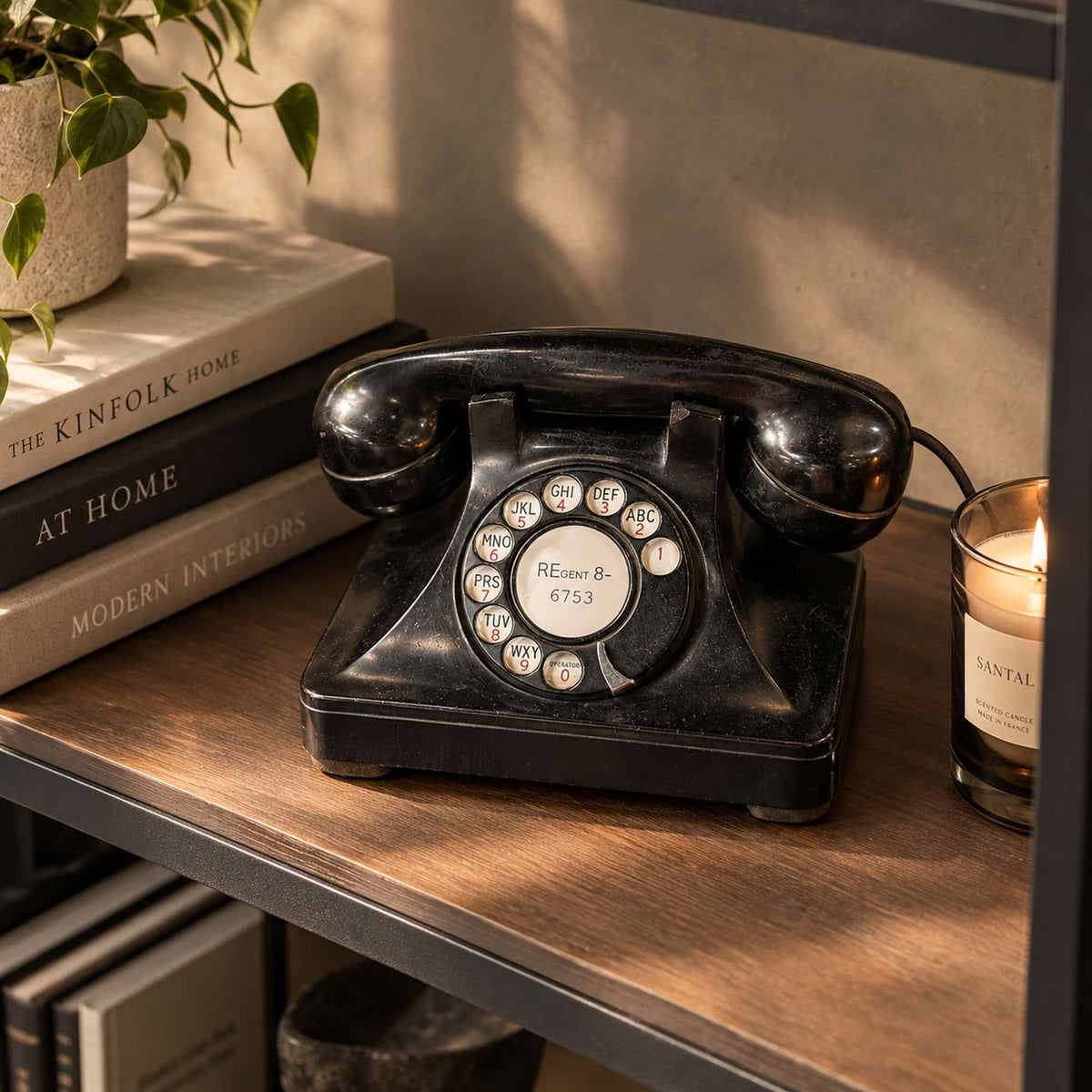 Vintage Black Rotary Desk Telephone Main image