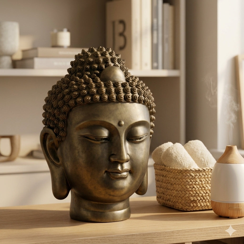 Golden Buddha Head Statue Main image